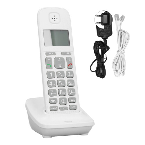 (EU Plug) Cordless Phone 1.6 Inch LCD 40 Number Storage Call Forwarding EU Plug