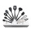 10-piece silicone kitchen utensil set non-stick spatula black 3