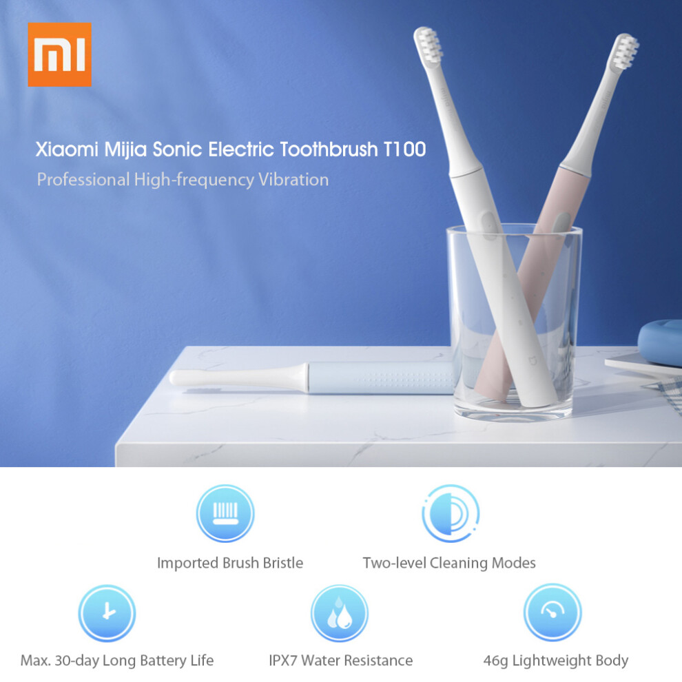 Xiaomi Mijia T100 Sonic Toothbrush USB Rechargeable Ultrasonic 1 Head