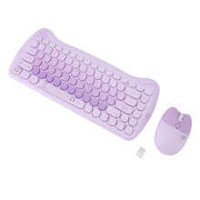 (Purple) 2.4G Wireless 84 Key Keyboard 4 Key Mouse Set Vibrant Matte Purple