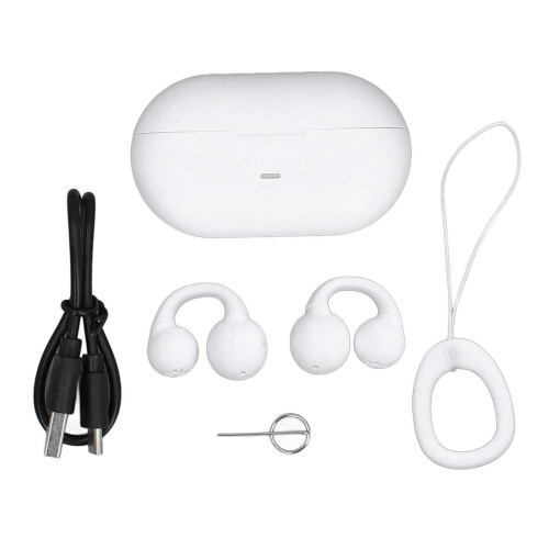 (White) Open Ear Wireless Earbuds 40H Bluetooth 5.3 Fast Charging White