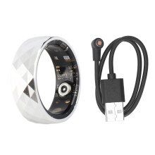 (Silver Size 18) Smart Ring Water Proof Step Counting Sport Modes Battery