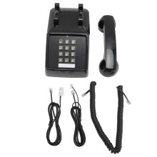 (Beige) Vintage Corded Phone Large Button Retro Desk Phone Black