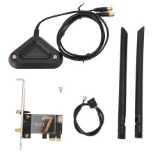 (With Detachable Extended Antenna Base) BE200NGW PCI Ex1 WiFi Card 8774Mbps WIFI7 Bluetooth 5.4 8DB Antenna