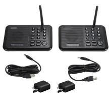 (Black UK Plug 100‑240V) Wireless Intercom 3280ft 10 Channel Anti-Interference UK Plug