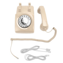 (Beige) Retro Rotary Phone 1960s Style Vintage Beige