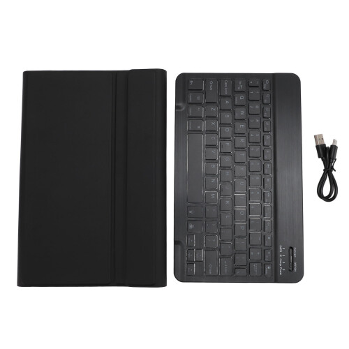 (Black) Wireless Bluetooth Keyboard Case for Tab M10 Plus 10.3in Black