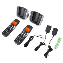 (US Plug) DECT 6.0 Kabelloses Telefon 2 Handgeräte Großes Display US-Stecker