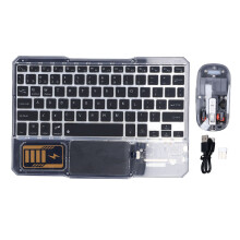 Bluetooth Keyboard Mouse Combo 7 Colors Night Light Wireless Android