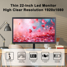 22in Ultra Thin LED Monitor 16:9 1920x1080 75Hz 1ms HDMI VGA