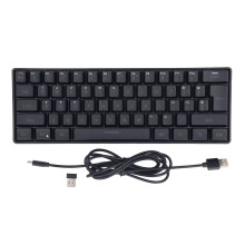 (White) 3 Mode Silent 61 Key Wireless Keyboard RGB Backlight Black