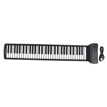61 Keys Roll Up Piano Portable 16 Tones Headphone Support for Kids