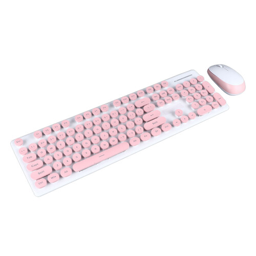 Wireless Keyboard Mouse Combo Punk Style Round Keycap 2