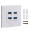 4-Port-Ethernet-Wanddose-USB3.0-5Gbps-86x86mm 1