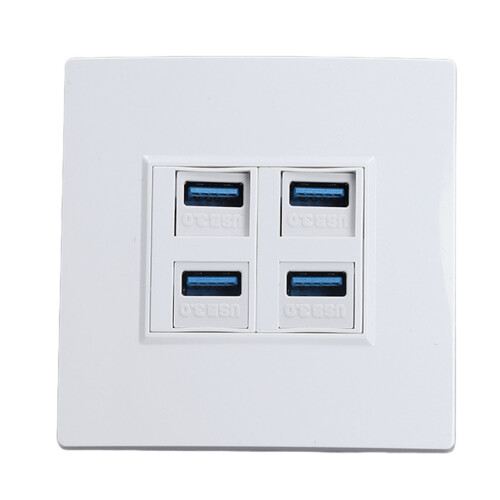 4-Port-Ethernet-Wanddose-USB3.0-5Gbps-86x86mm 2