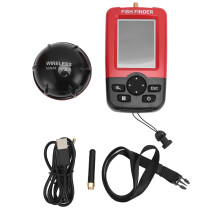 (Red) Wasserfischer Finder mit LCD-Alarm, kabellos, rot
