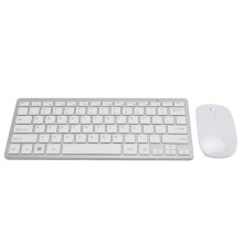 (Black) 2.4G Wireless Keyboard Mouse Combo 78 Keys Thin Silver