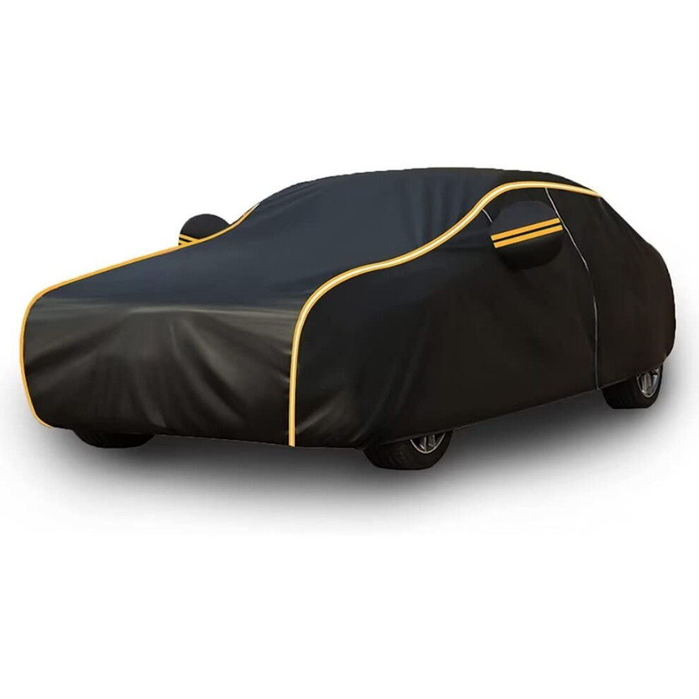 Car Cover For Toyota Proace City - All Weather Protection Dustproof, Custom Fit, Zipper, Windproof Rope, And Black/Orange 9084446187854