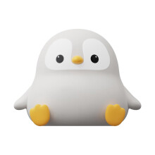 Night Light Led Little Penguin Baby Silicone Night Light Tap-Activated, Rechargeable, White 13.15 x 10.6 x 10.7 cm