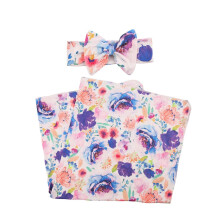 Newborn Floral Wrap Blanket Set For Photo Props Receiving Blanket Included And Headband Essentials