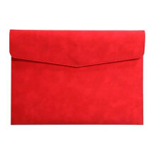 A4 Leather File Folder For Business Documents Red Leather Document Organizer A4 Size Briefcase Style File Bag