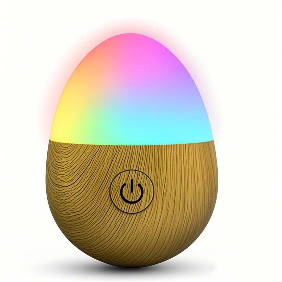 Egg Night Touch Rgb 7-Colour Change Modes Usb Rechargeable Led Night Egg Design Bedside Lamp For Kids Light