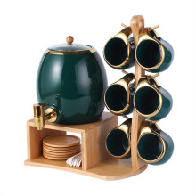 Water Pitcher Phnom Penh Dark Green Ceramic With Faucet Iced Tea Pitcher 3L Cold Water Kettle