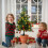 Living And Home Set of 2 Solar-Powered Pre-Lit Artificial Christmas Tree Decorations with Lights 2