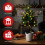Living And Home Set of 2 Solar-Powered Pre-Lit Artificial Christmas Tree Decorations with Lights 3