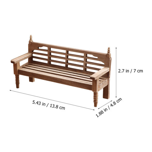 banc de jardin miniature en bois pour maison de décorative 1