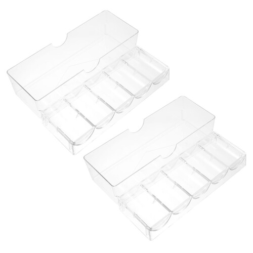 2Pcs Poker Chips Tray With Lids For Storage And Organization