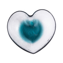 Household Heart Shaped Glass Dessert Holder Salad Bowl