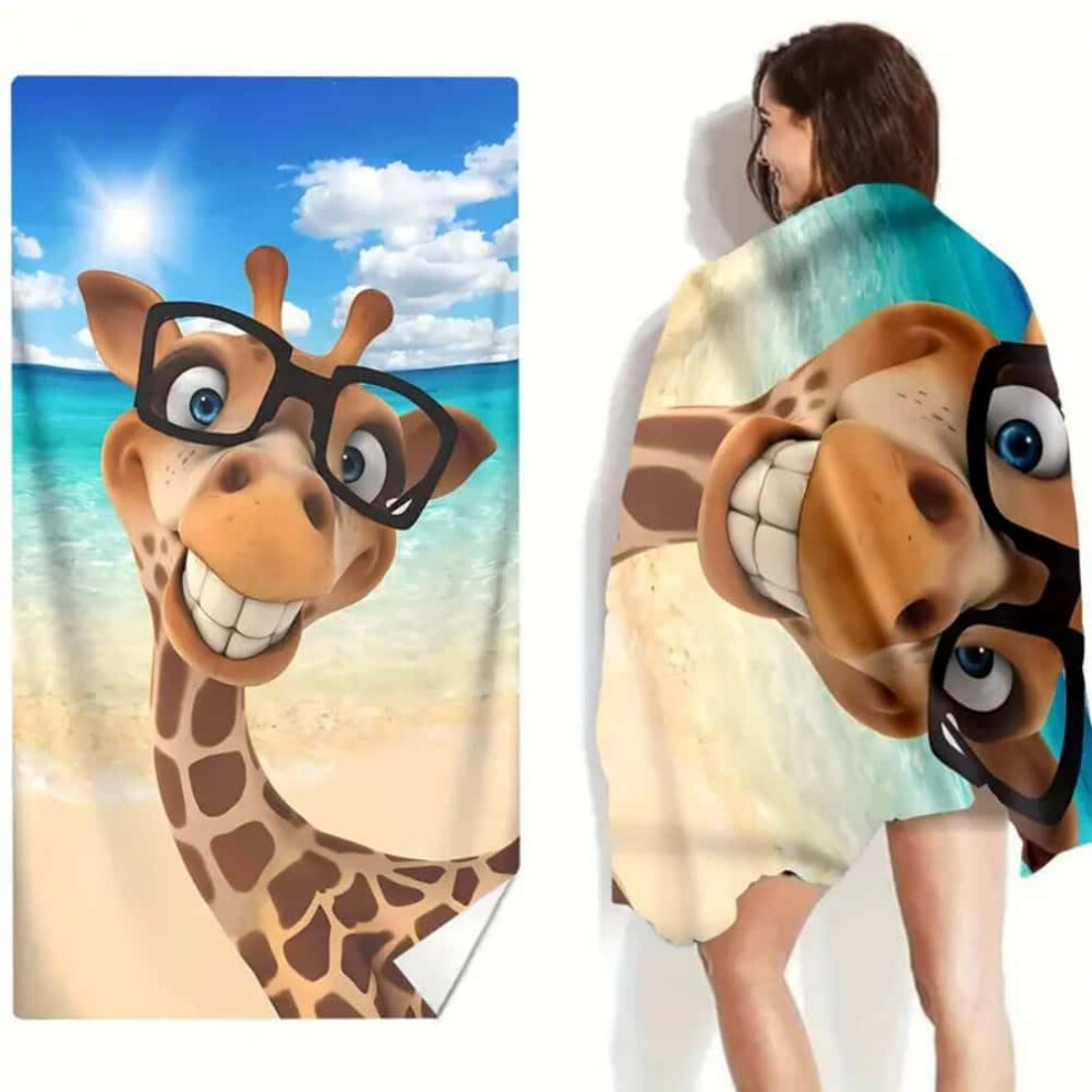 Giraffe Pattern Beach Towel Absorbent Lightweight Quick Dry Travel Towel For Pool Beach Holidays Colourful-image-OPC-PKTZVPJ-NEW