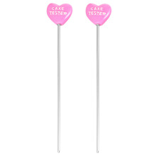 2 stuks RVS cake-testnaald hartvormig voor cake, brood, muffins