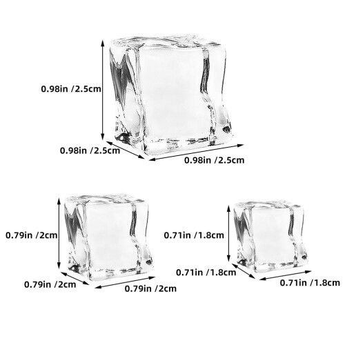 40 unid. cubos de acrílico reutilizáveis para bar e decoração 1