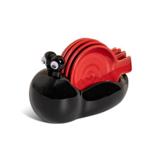 Seasoning Dishes 3.4 Inch Snail Tray Set Of 4 Ceramic Sauce Dishes Condiment Dishes Sushi Soy Dipping Bowls Red