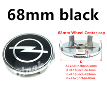 Opel, 4 sztuki, 68 mm, czarny
