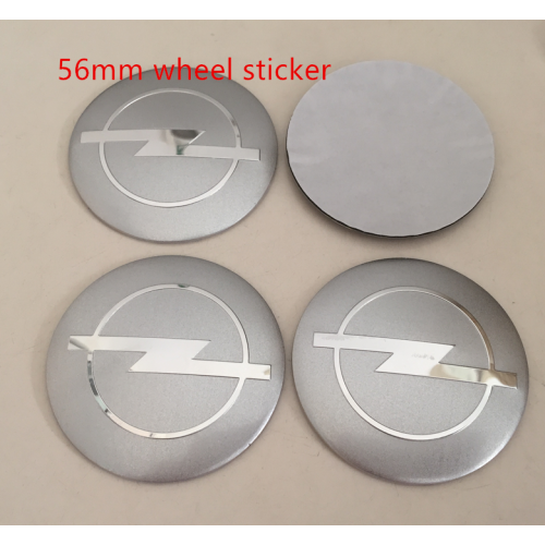Samochód Opel, naklejka srebrna 56 mm