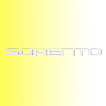 Splitter ABS 3D chrom/czarny emblemat SORENTO z literą tył samochodu, 2