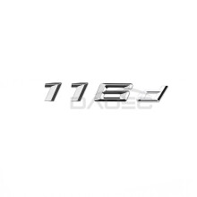 Naklejka ABS z literami i logo na bagażnik do BMW 1, srebrna 116d