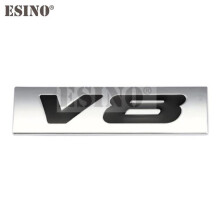 Logo 3D w kolorze srebrnym do naklejki na bagażnik Triton V8 1