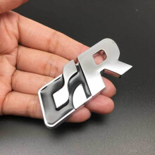 Naklejka z logo R w stylu metalowym 3D, emblemat na klapę tylną, 2 szt.