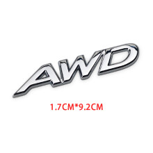 Metalowa naklejka na klapę bagażnika samochodu AWD 2.0 2.5 z logo głośności silnika, A-02