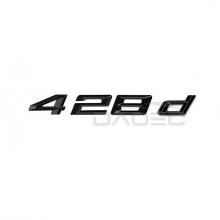 Litery 3D ABS na bagażnik, logo, emblemat, naklejka stylizacyjna, błyszcząca czerń 428d