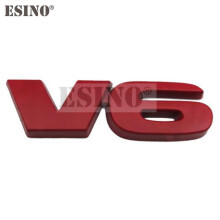 Stylowy, samoprzylepny emblemat z logo silnika V6, 3D, ze stopu metalu, na tylną klapę bagażnika, w