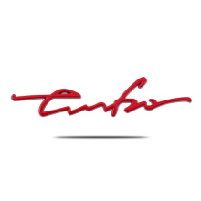Naklejka samochodowa 3D ze stopu cynku, samoprzylepna, boczna, logo Turbo, czerwona