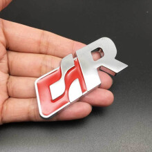 Naklejka z logo 3D z metalu R na klapę bagażnika, 1 szt.