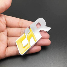 Naklejka z logo R w stylu metalowym 3D, emblemat na klapę tylną, 4