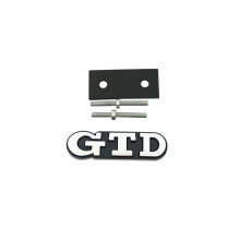 Naklejka metalowa emblemat GTD na grill na bagażnik, naklejka na GTD, srebrna
