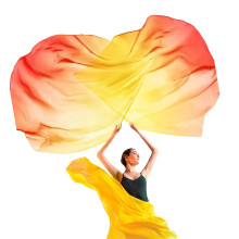 2Pcs Flags Praise Dance Flags Praise Banners-Yellow orange red